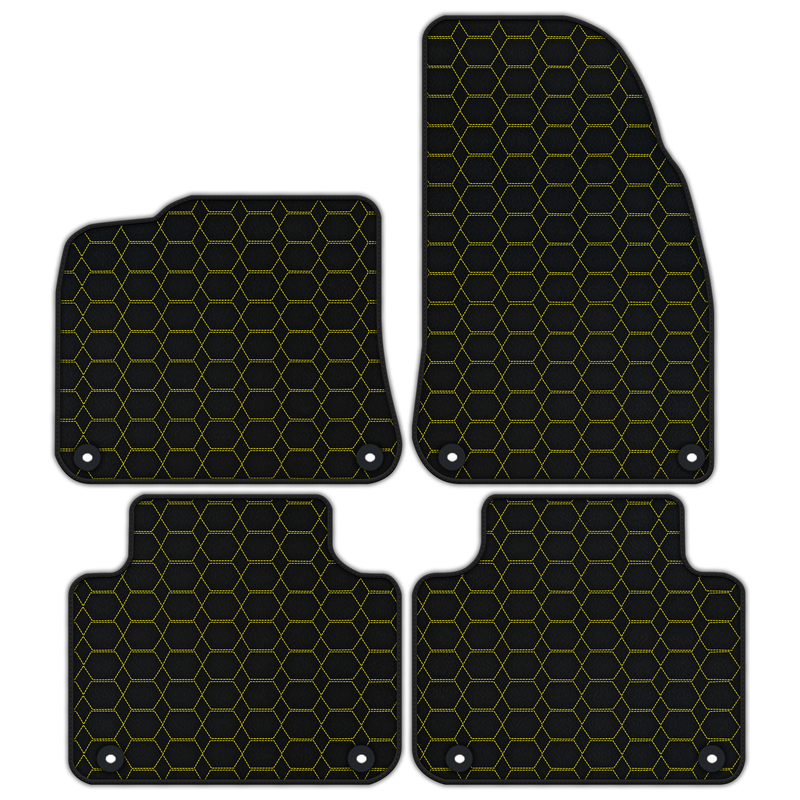 Customizable Leather Floor Mats with Hexagon Hex Pattern for Porsche Cayenne (2018-2023)