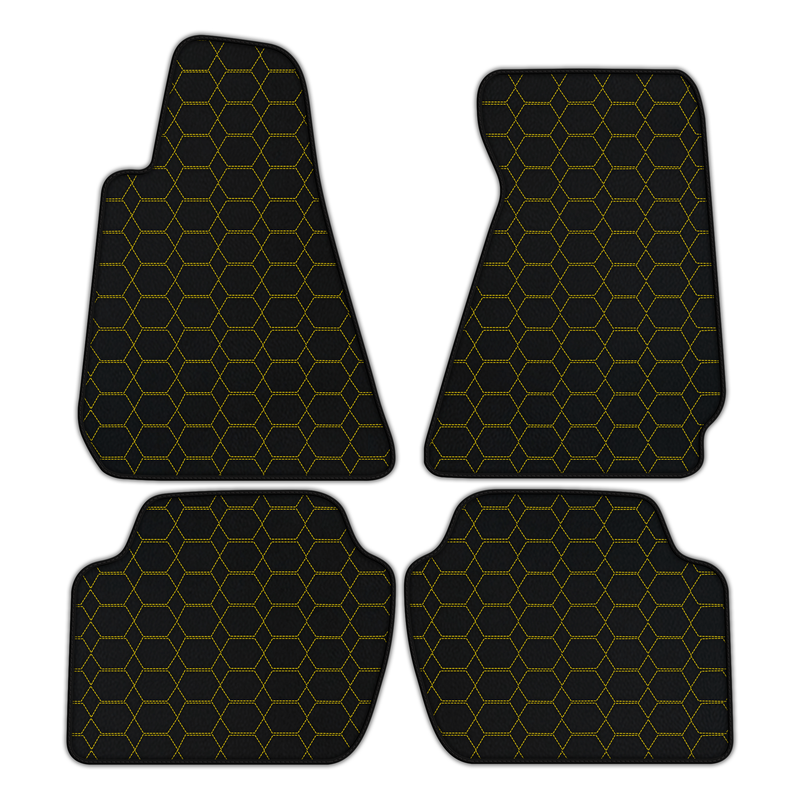 Customizable Leather Floor Mats with Hexagon Hex Pattern for Aston Martin Rapide (2010-2018) Sedan