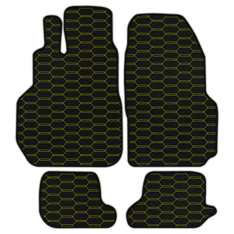 Customizable Leather Floor Mats with Interlaced Hex Pattern for Nissan GT-R (2009-2023)