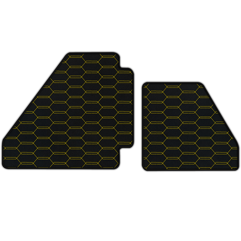 Customizable Leather Floor Mats with Interlaced Hex Pattern for Ferrari F40 (1987-1996)