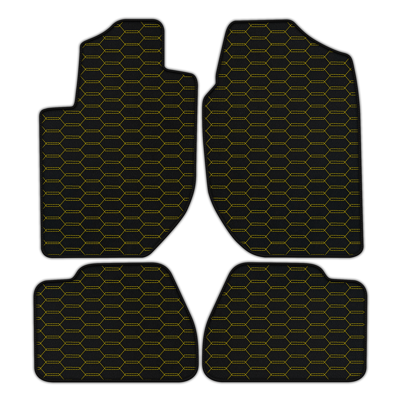 Customizable Leather Floor Mats with Interlaced Hex Pattern for Land Rover Freelander (2003-2007)