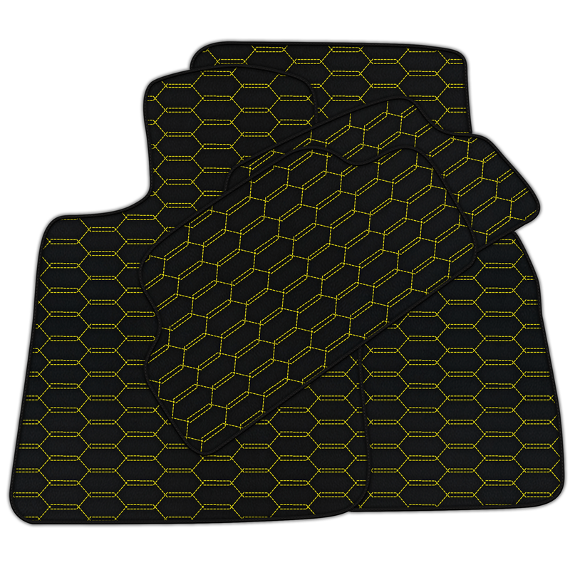 Customizable Leather Floor Mats with Interlaced Hex Pattern for Mini Clubman F54 (2015-2019)