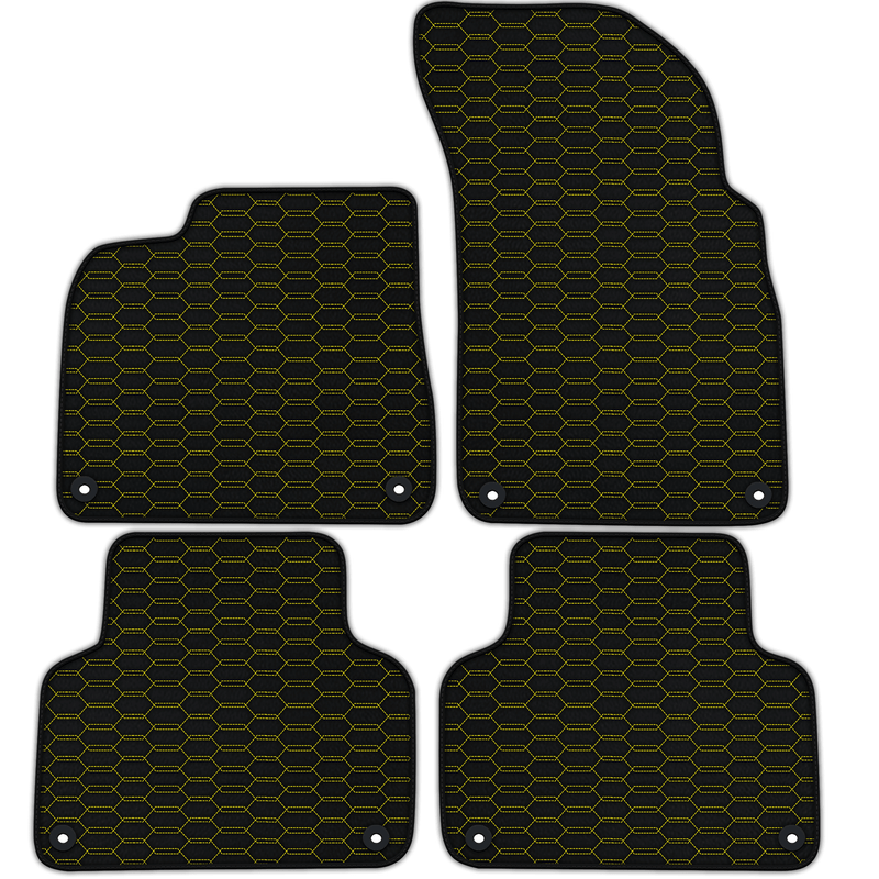 Customizable Leather Floor Mats with Interlaced Hex Pattern for Audi Q7 4M (2015-2019)