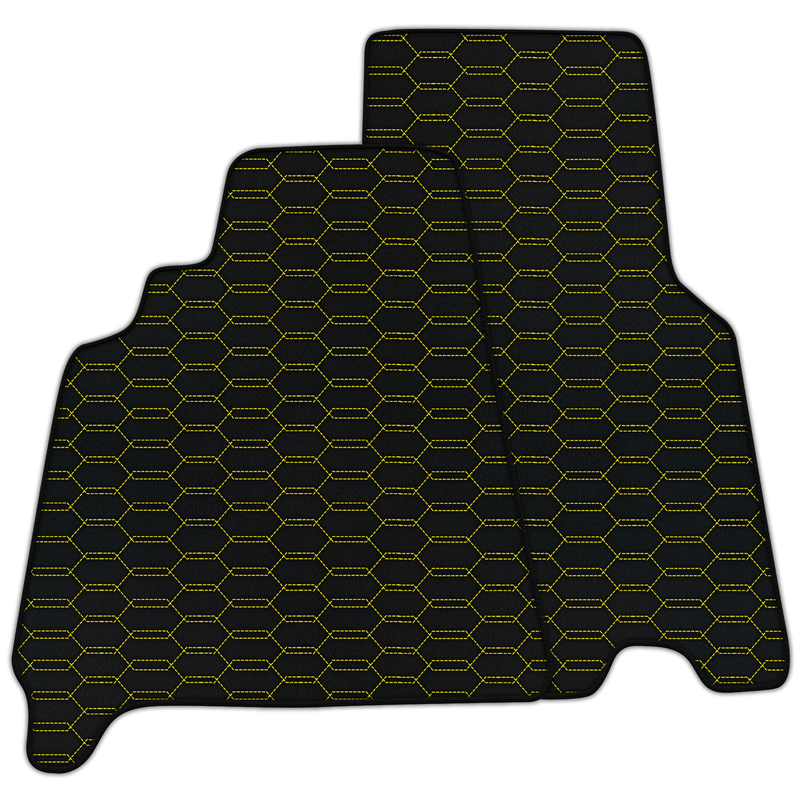 Customizable Leather Floor Mats with Interlaced Hex Pattern for Ferrari 550 Maranello (1996-2002)