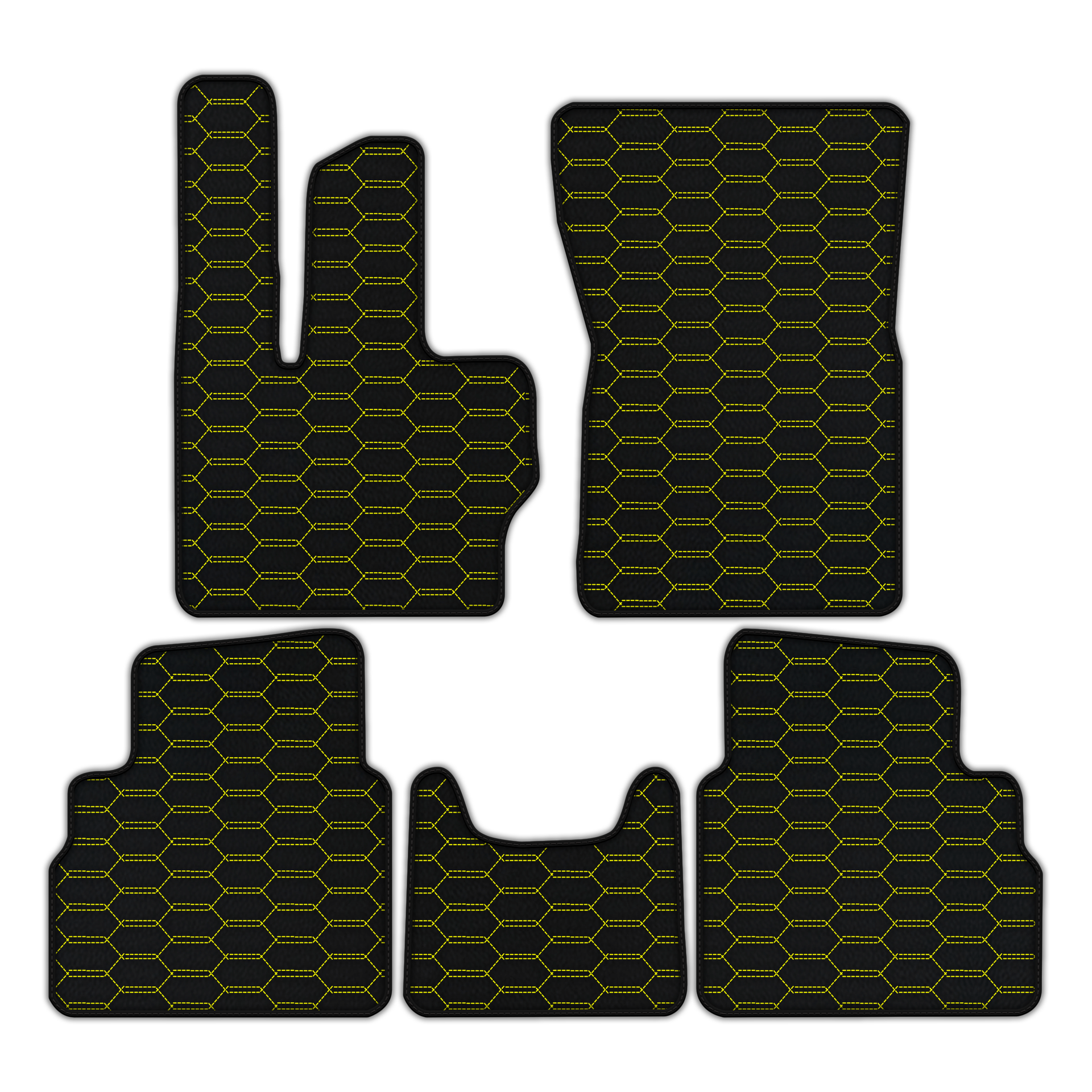 Customizable Leather Floor Mats with Interlaced Hex Pattern for Mercedes Benz G-Class W463 (2018-2023)