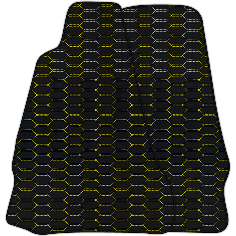 Personalizowane skórzane dywaniki samochodowe z przeplatanym wzorem sześciokątnym do Aston Martin V8 Vantage (2005���2023)