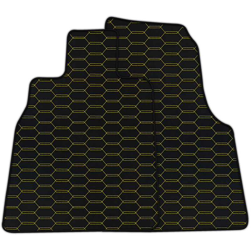 Customizable Leather Floor Mats with Interlaced Hex Pattern for Chevrolet Corvette C8 (2020-2024)