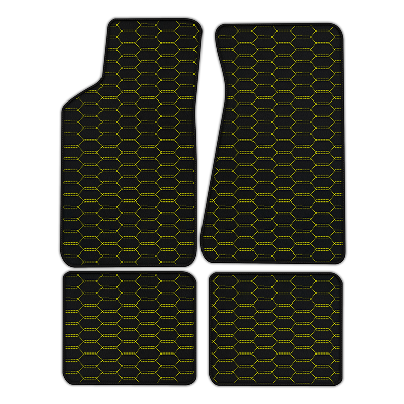 Customizable Leather Floor Mats with Interlaced Hex Pattern for Pontiac FireBird (1970-1981)