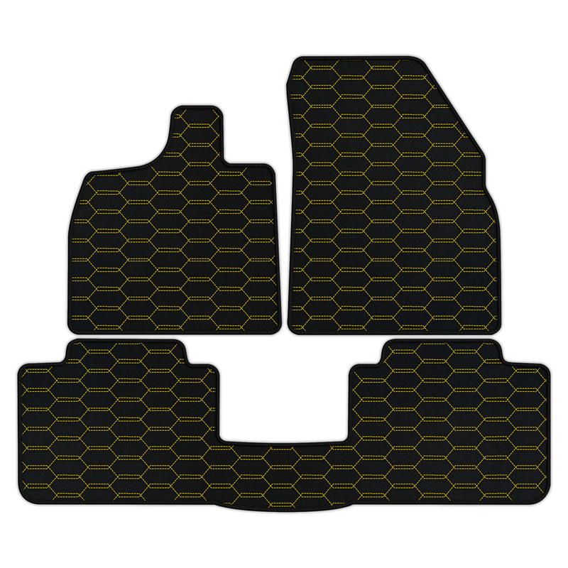 Customizable Leather Floor Mats with Interlaced Hex Pattern for Lotus Emeya (2024-2025)