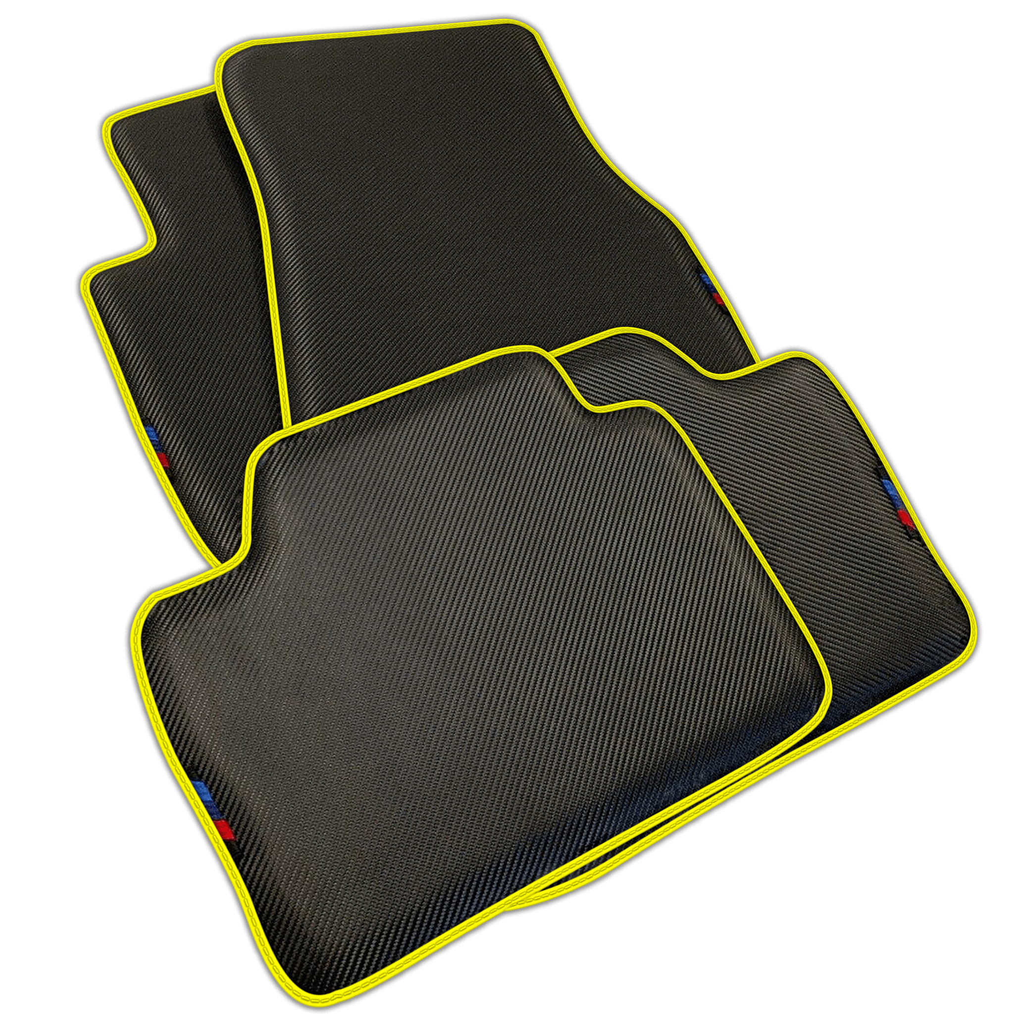 Black Carbon Fiber Floor Mats for BMW 1 Series E81 3-door Hatchback 2006-2011 | Various Trim Colors