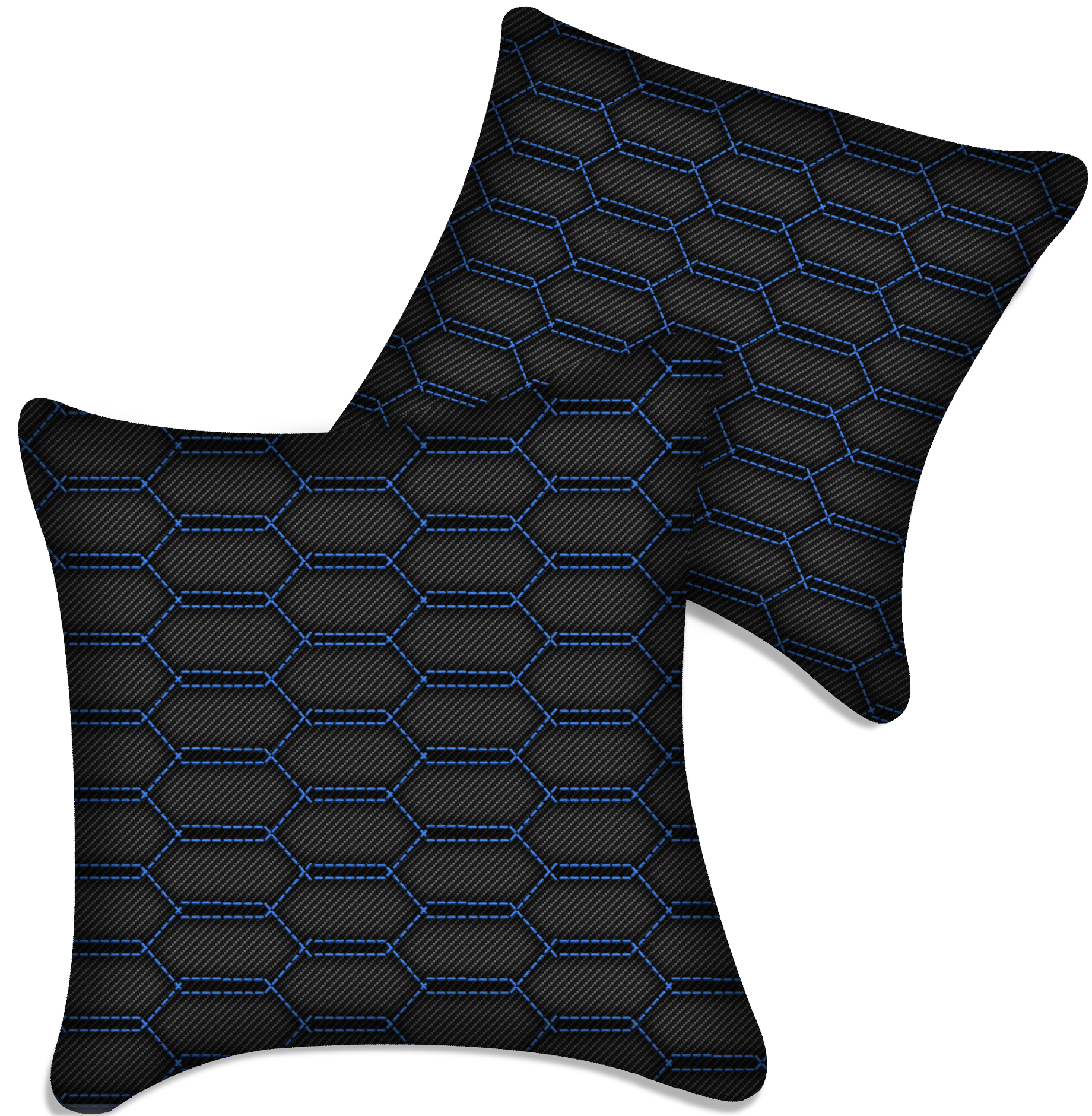 Customizable Black Carbon Fiber Pillows Set of 2 for All Vehicles
