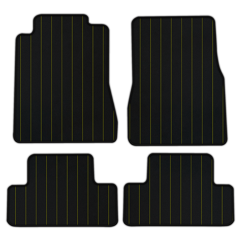 Customizable Leather Floor Mats with Line Pattern for Ford Mustang V FL (2011-2014)