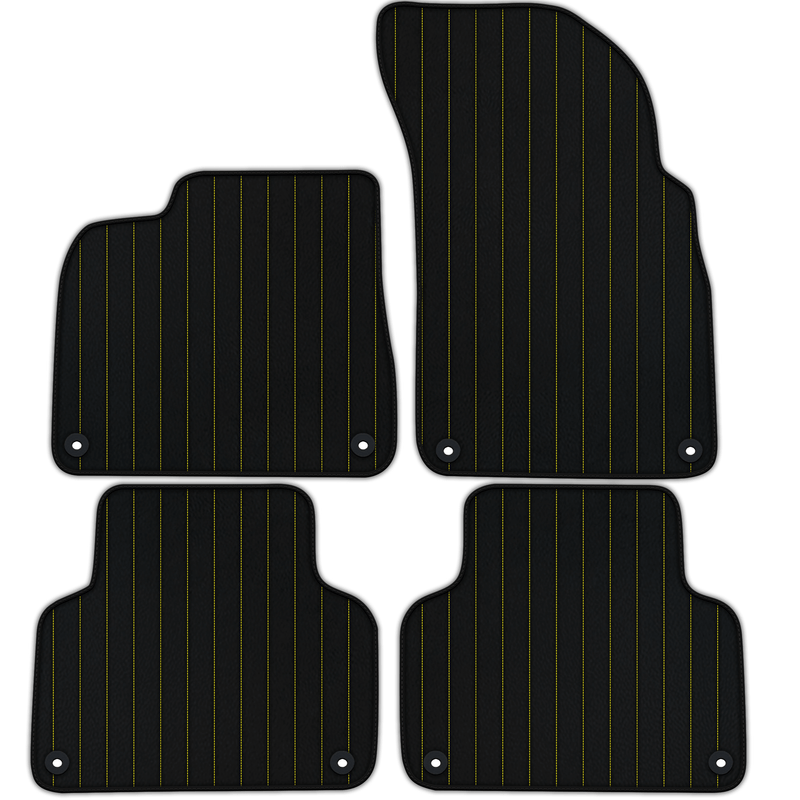 Customizable Leather Floor Mats with Line Pattern for Audi Q7 4M (2015-2019)