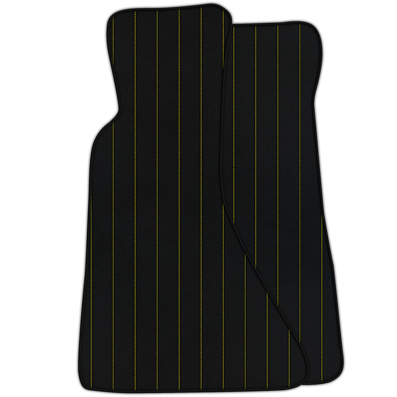 Customizable Leather Floor Mats with Line Pattern for Chevrolet Corvette C4 (1984-1996)