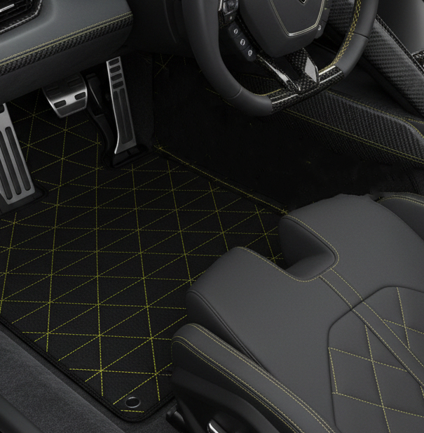 Customizable Leather Floor Mats with Hex Pattern for Lamborghini Sian (2020-2022) - AutoWin