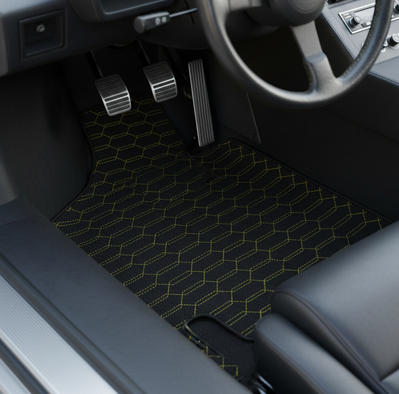 Customizable Leather Floor Mats with Triangle Pattern for Lamborghini Countach (1974–1990) - AutoWin