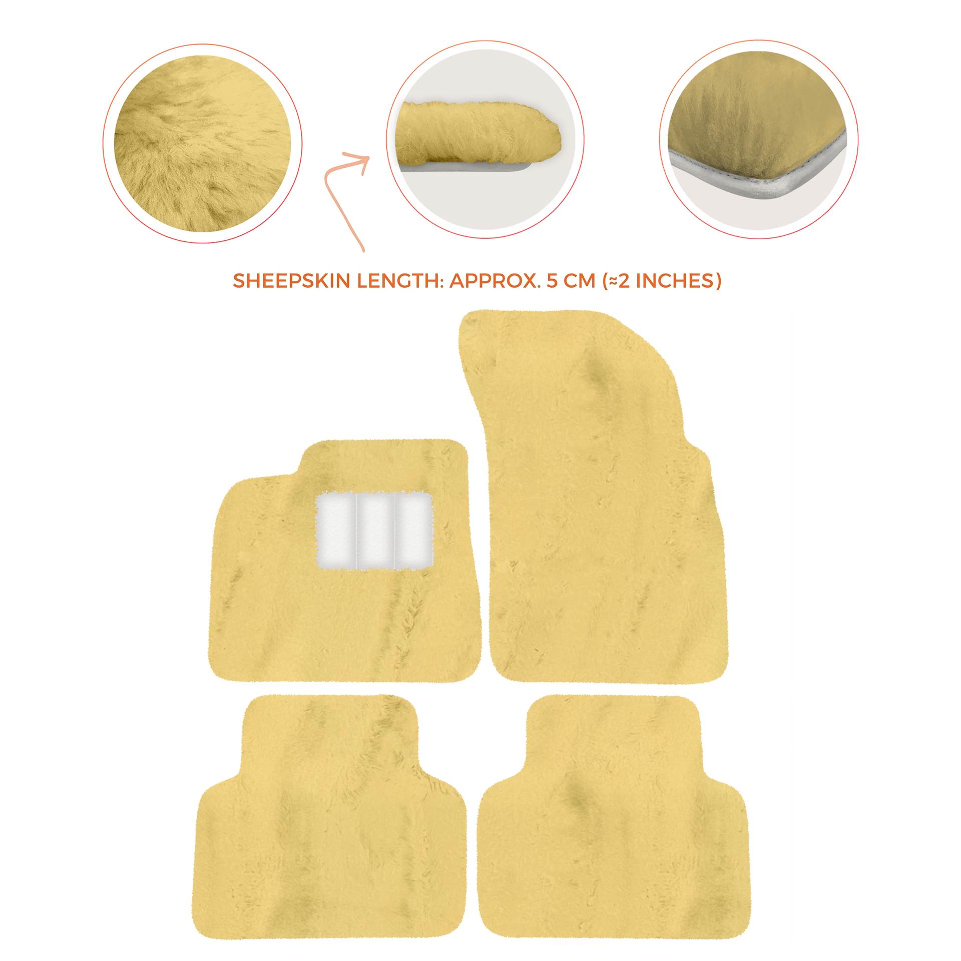 Premium Sheepskin Floor Mats for Lamborghini Countach 1974-1990