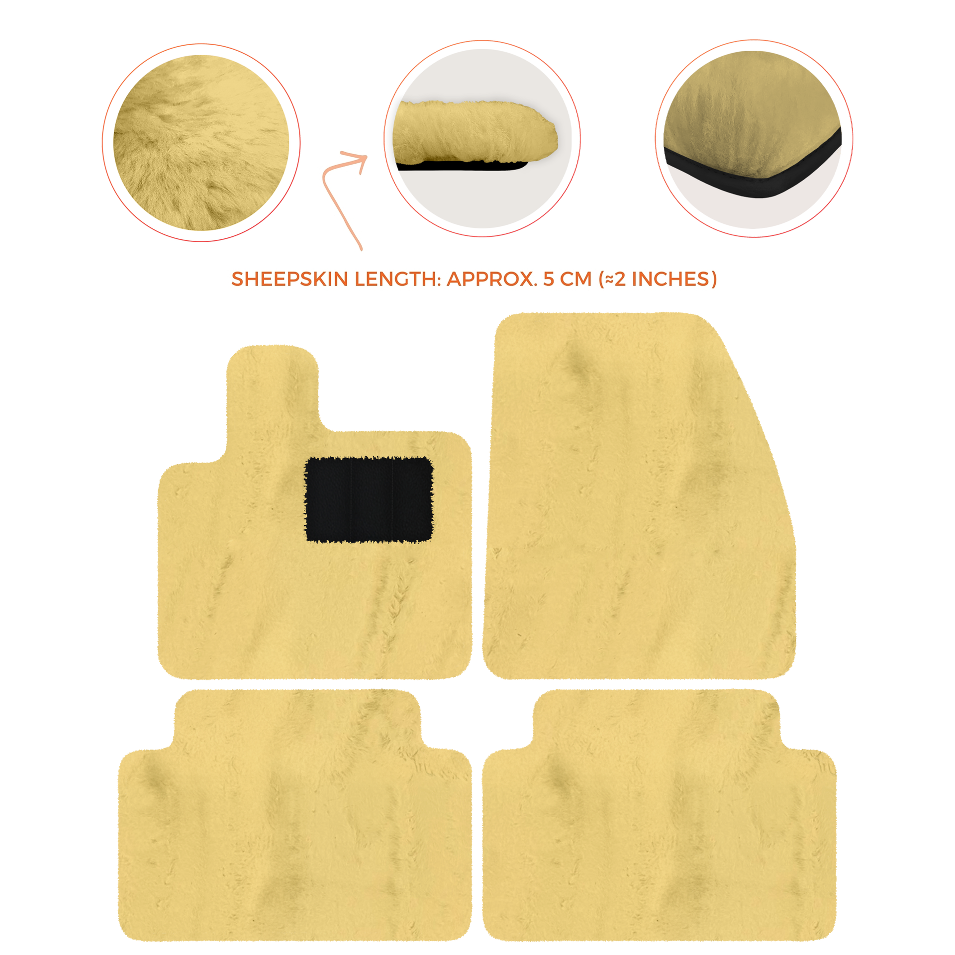 Premium Sheepskin Floor Mats for Range Rover Evoque (2016-2024)