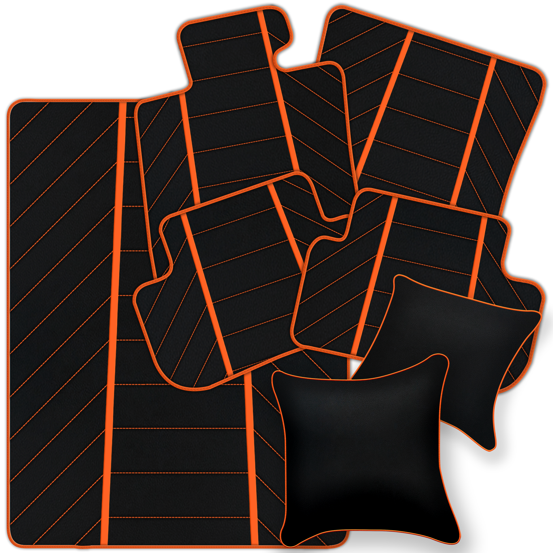 Premium Black Leather Floor Mats for Ferrari California | Full Set