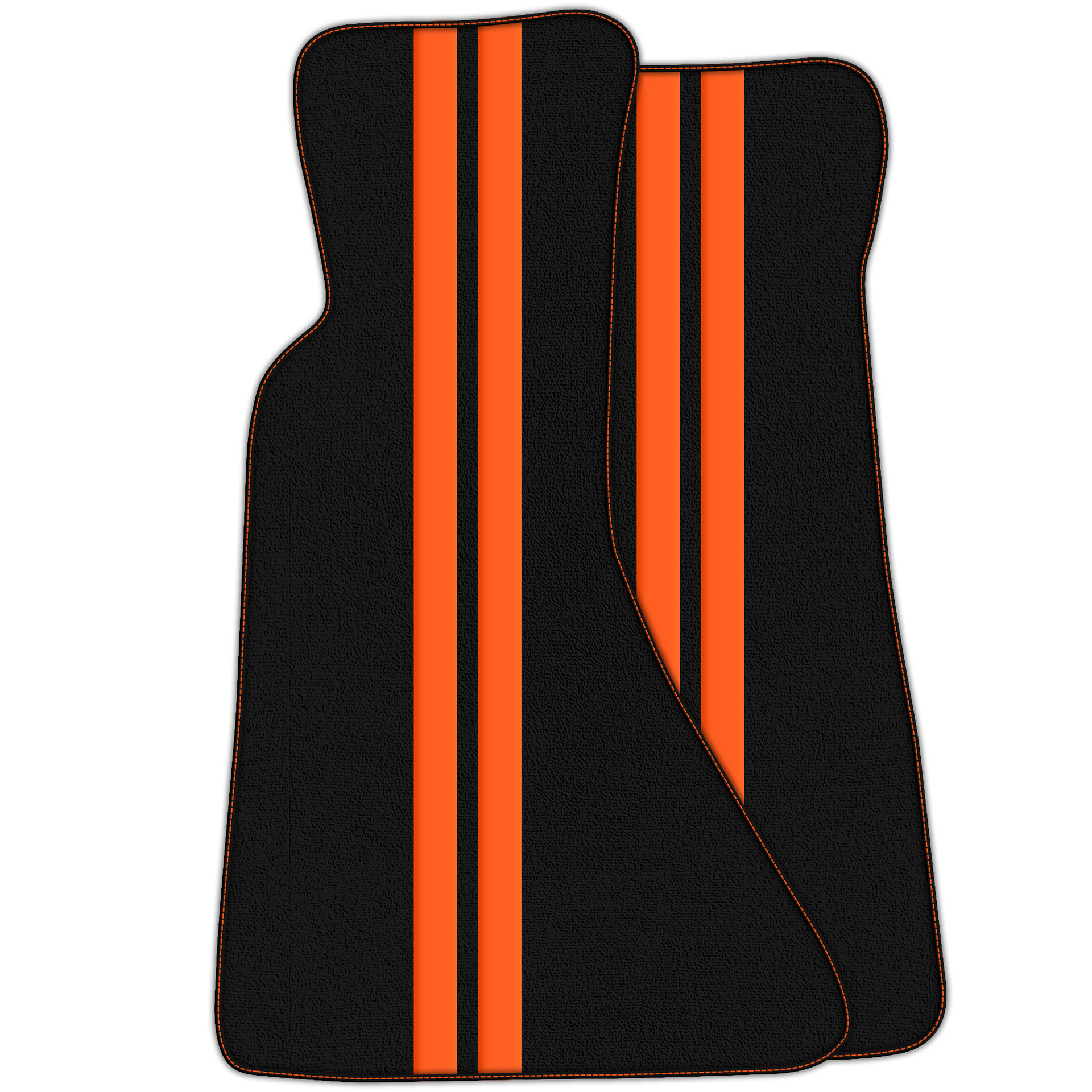 Black Floor Mats with Leather Line for Chevrolet Corvette C4 (1984-1996) - Various Colors