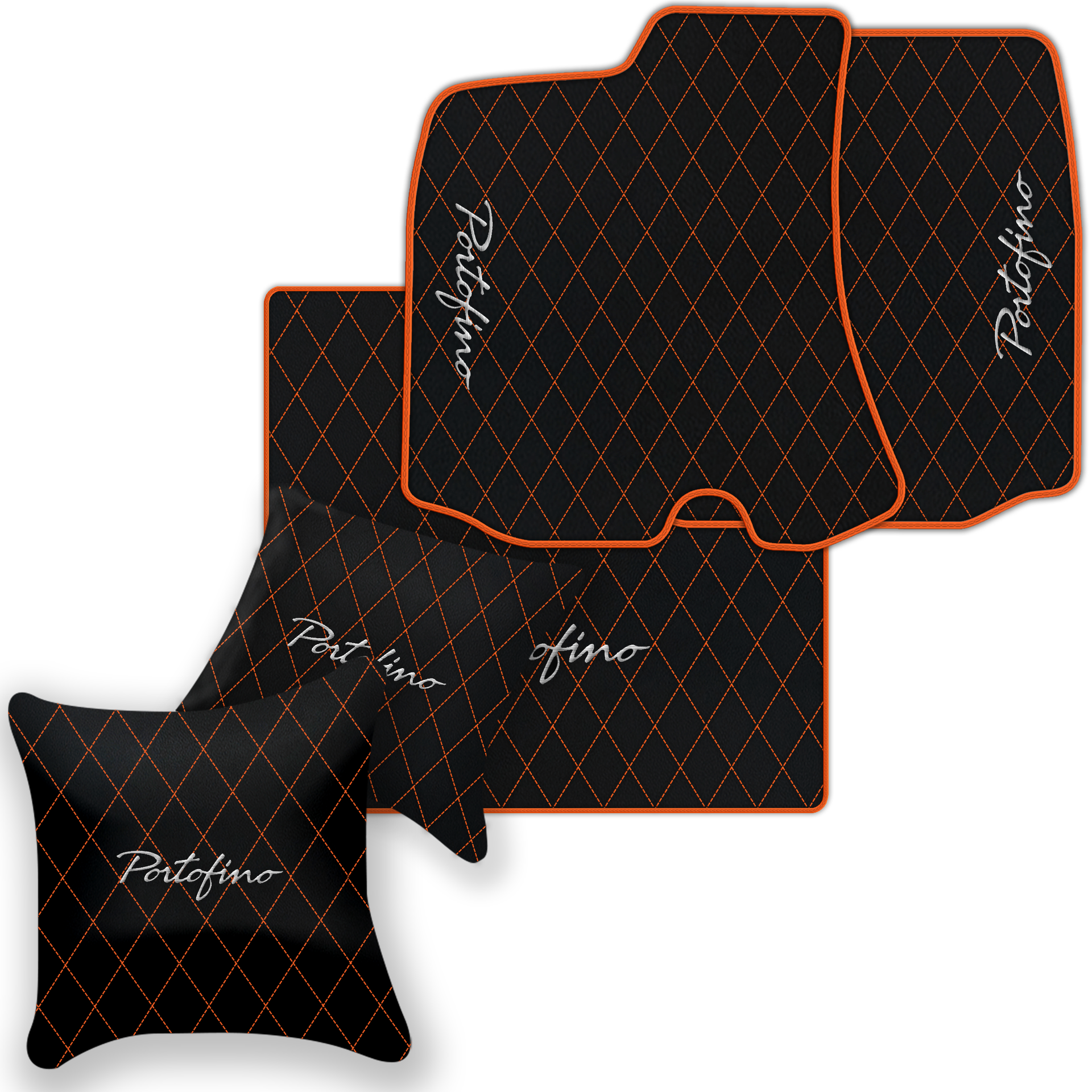 Custom Black Leather Floor Mats for Ferrari 812 Superfast (2018-2023)