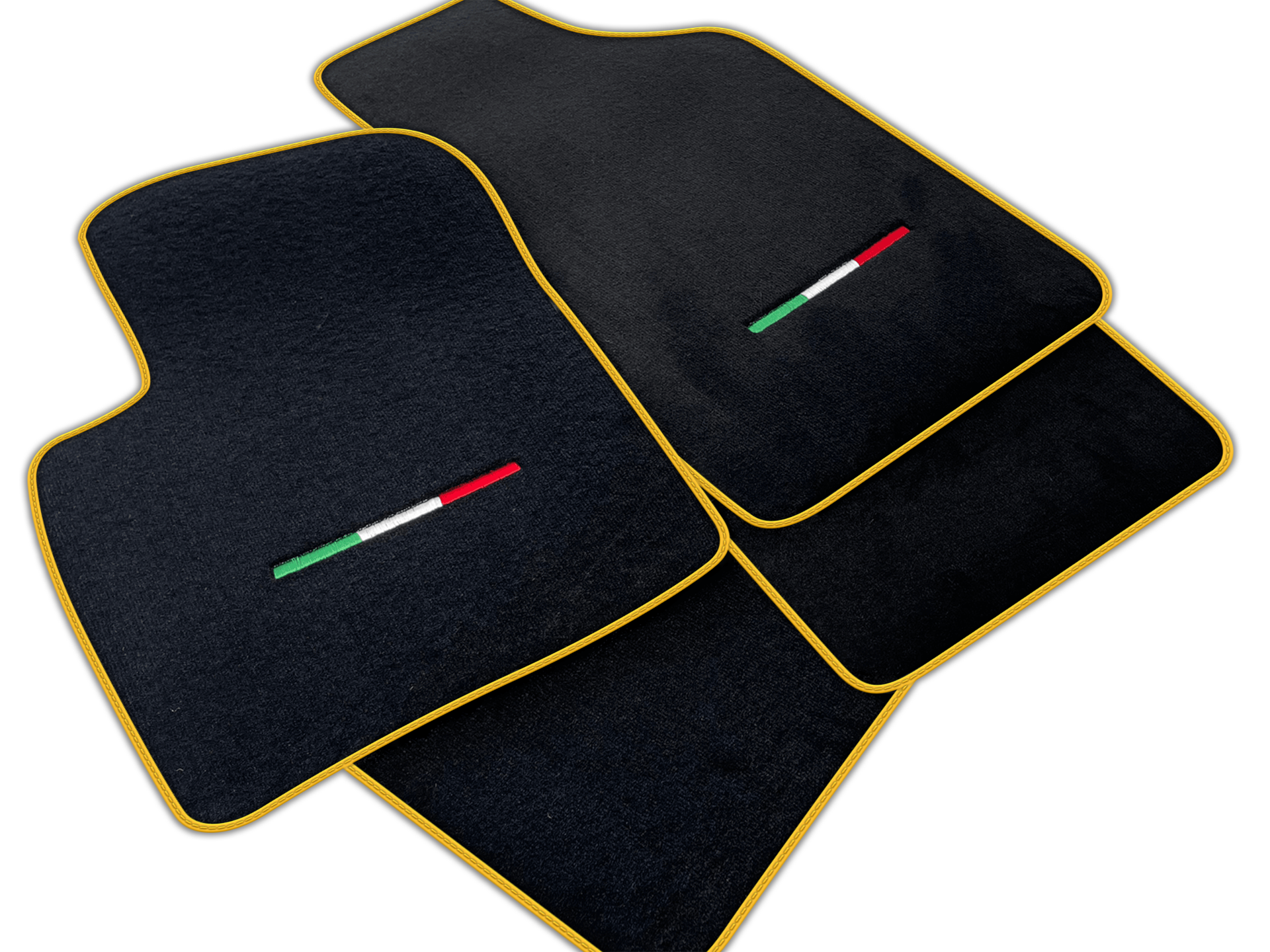 Italian Edition Black Floor Mats for Fiat 500 (2008-2013)