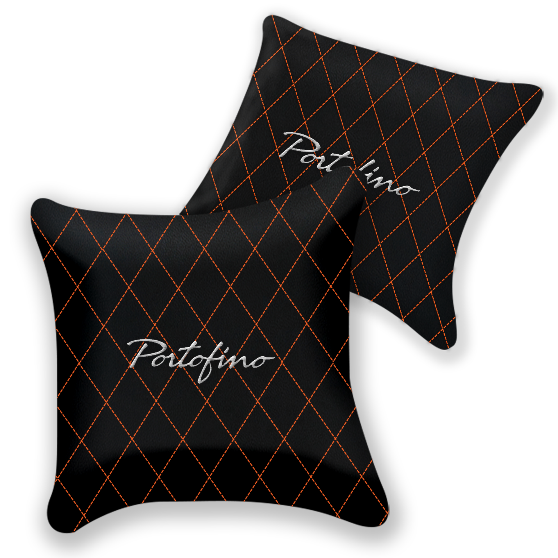 Customizable Black Leather Pillows for Ferrari 812 Superfast | 2-Pack