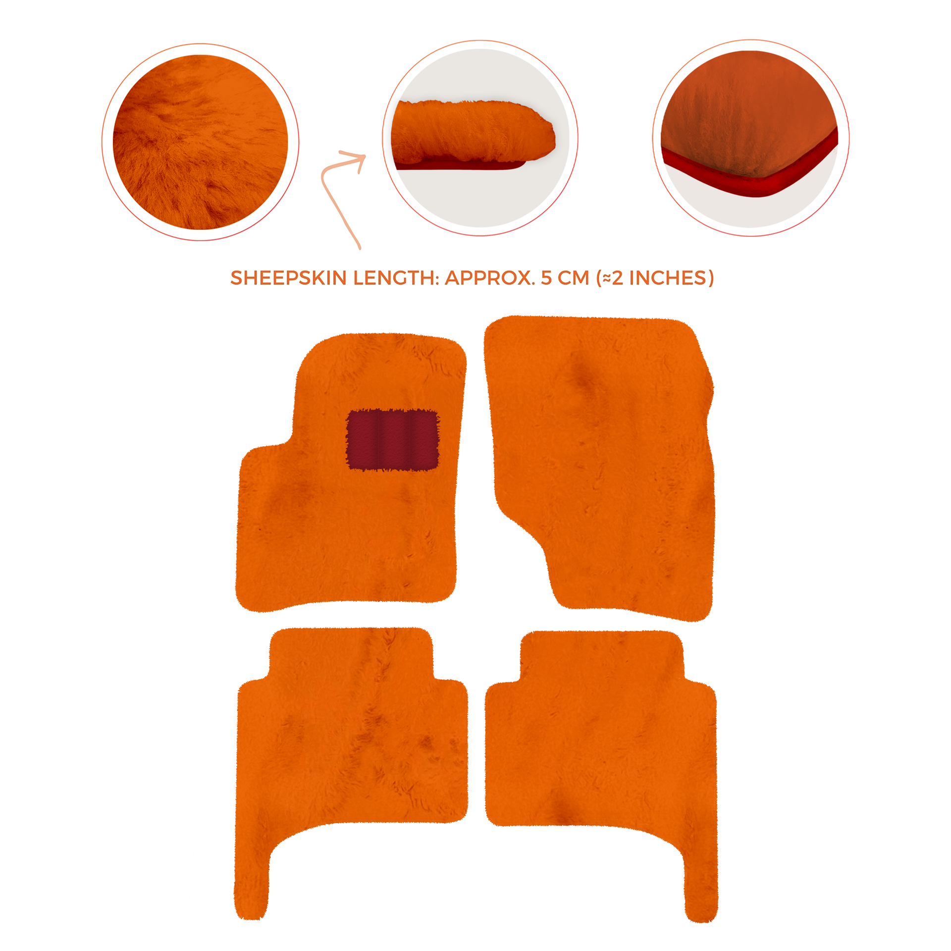 Premium Quality Sheepskin Floor Mats for Porsche 550 (1953-1956)