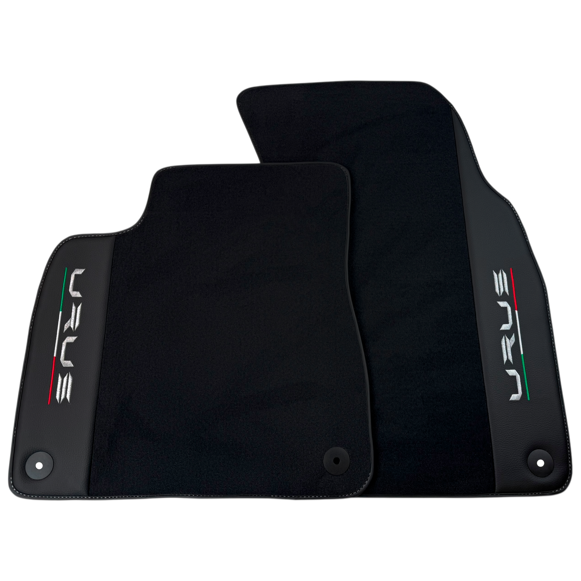 Black Floor Mats for Lamborghini Urus with Carbon Fiber Leather