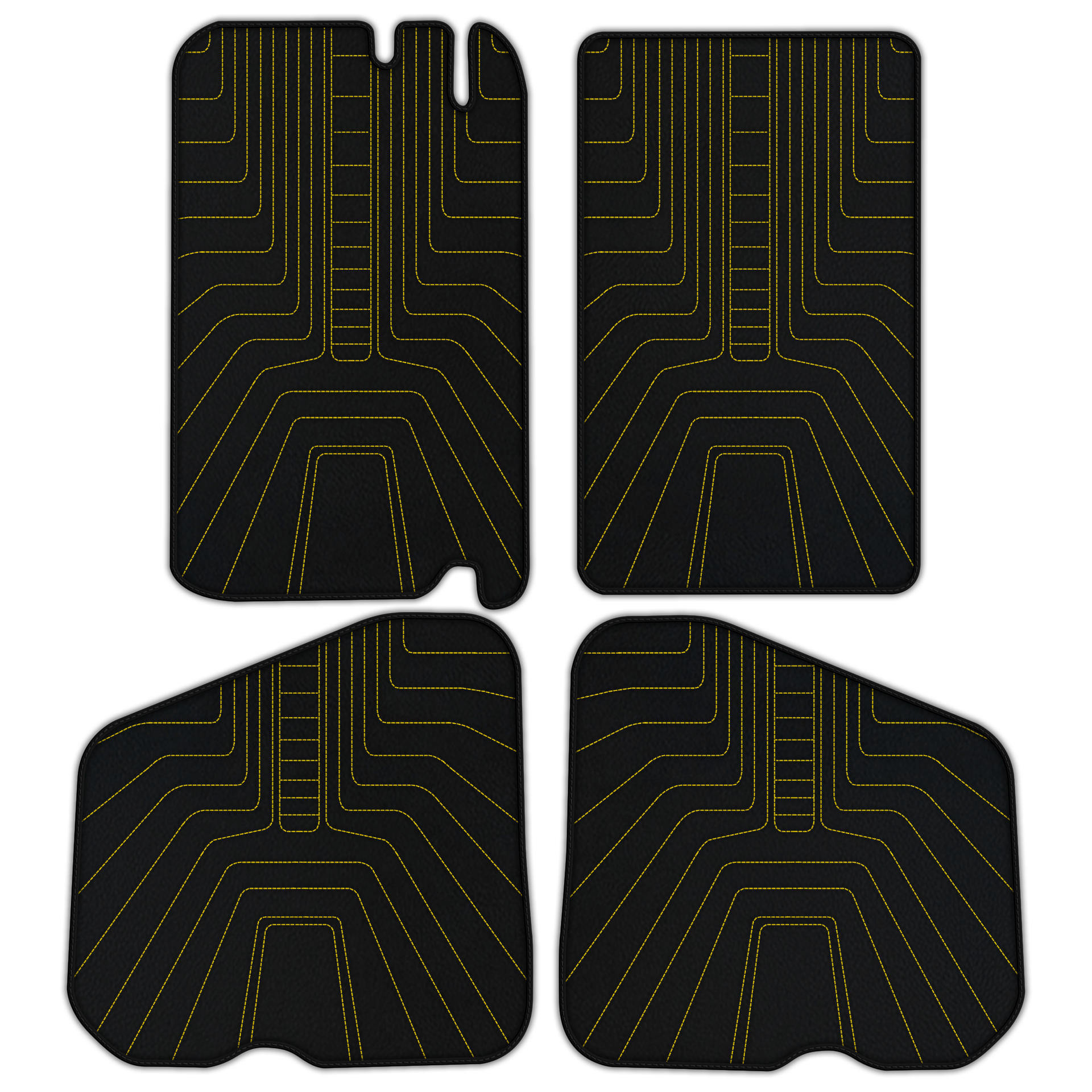 Customizable Leather Floor Mats with Triangle Pattern for Rolls Royce Shadow (1965-1977) - AutoWin