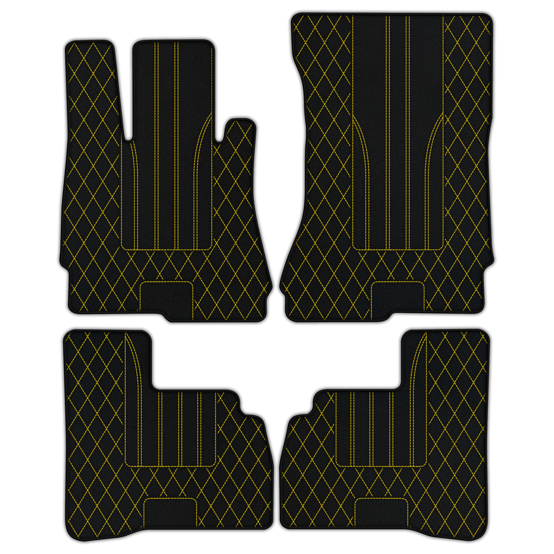 Customizable Leather Floor Mats with Vertical Hex Pattern for Mercedes Benz S-Class W222 (2013-2020) Short Wheelbase - AutoWin