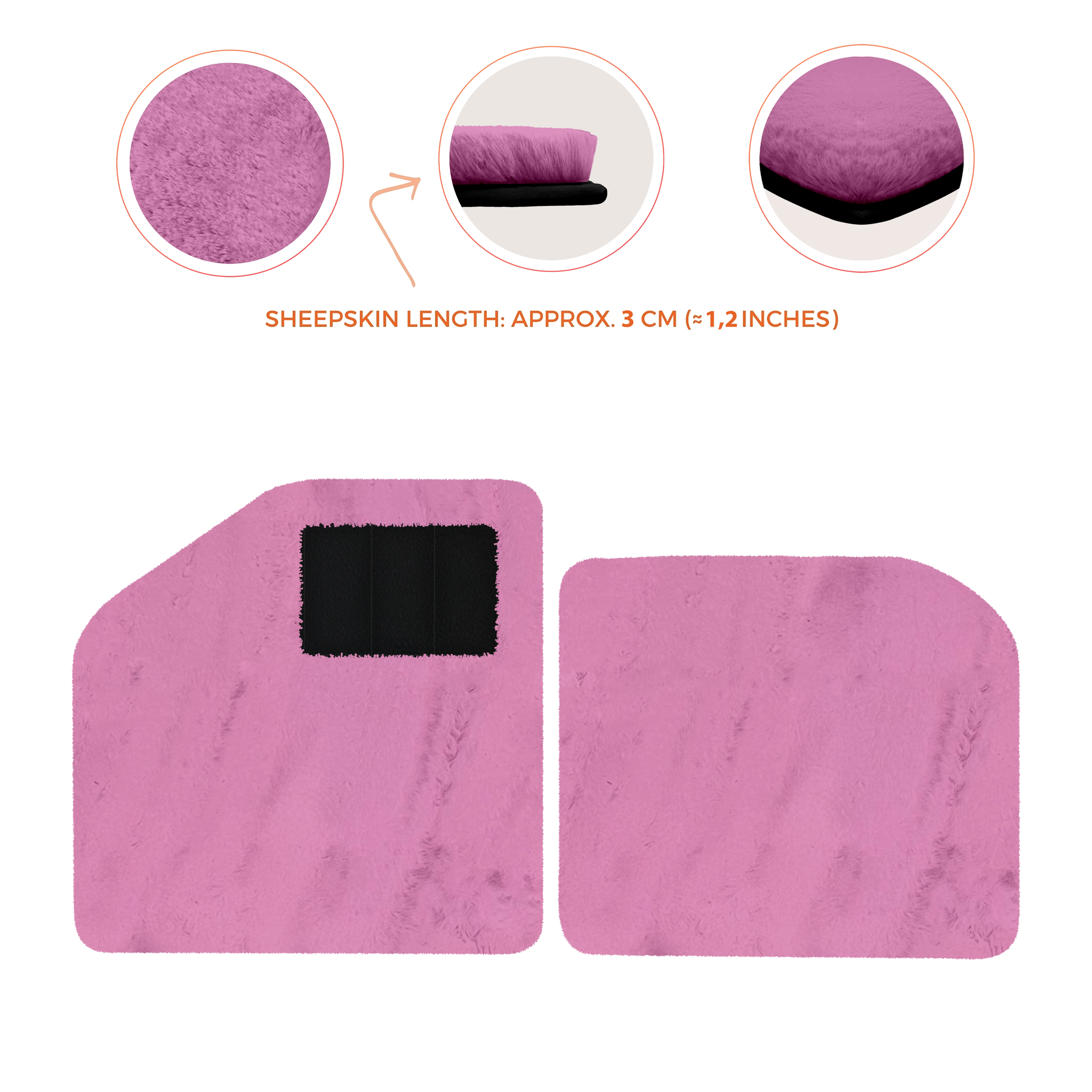 Sheepskin Floor Mats for Aston Martin Vulcan (2015-2016) Track Car - Luxury