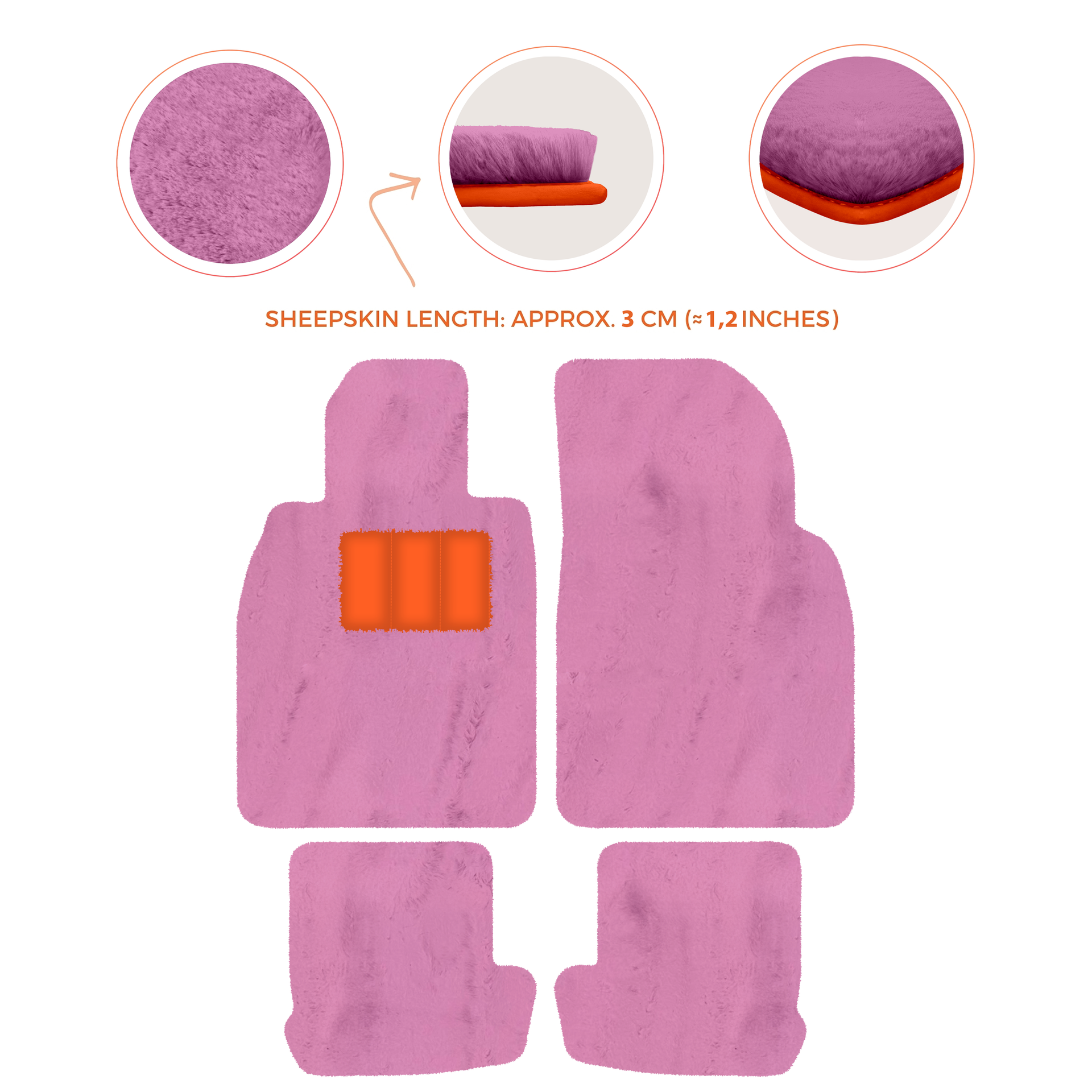 Premium Quality Sheepskin Floor Mats for Porsche 924 (1976-1988)