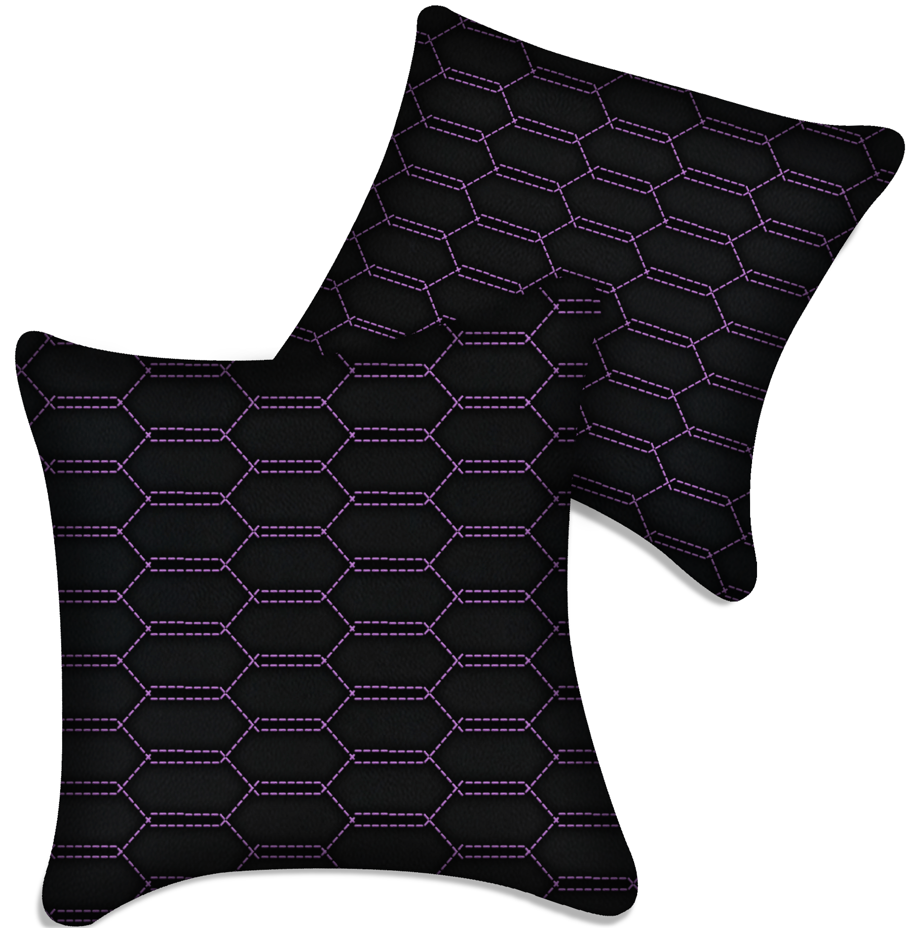 Customizable Black Leather Pillows Set of 2 for All Vehicles