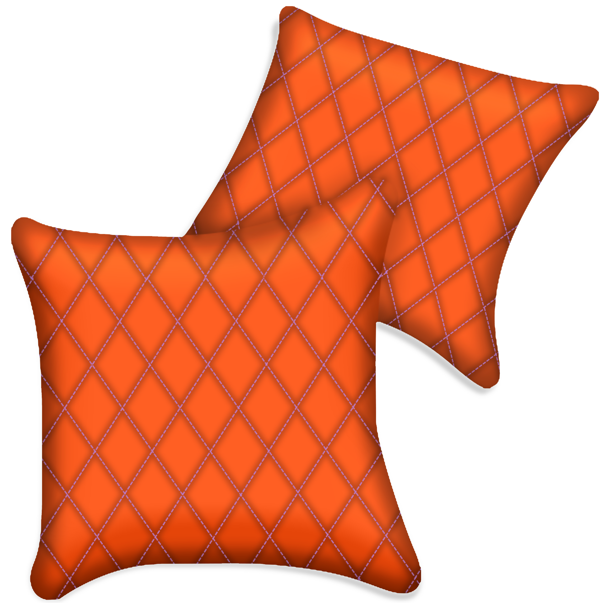 Customizable Orange Leather Pillows Set of 2 for All Vehicles | Single Diamond Pattern