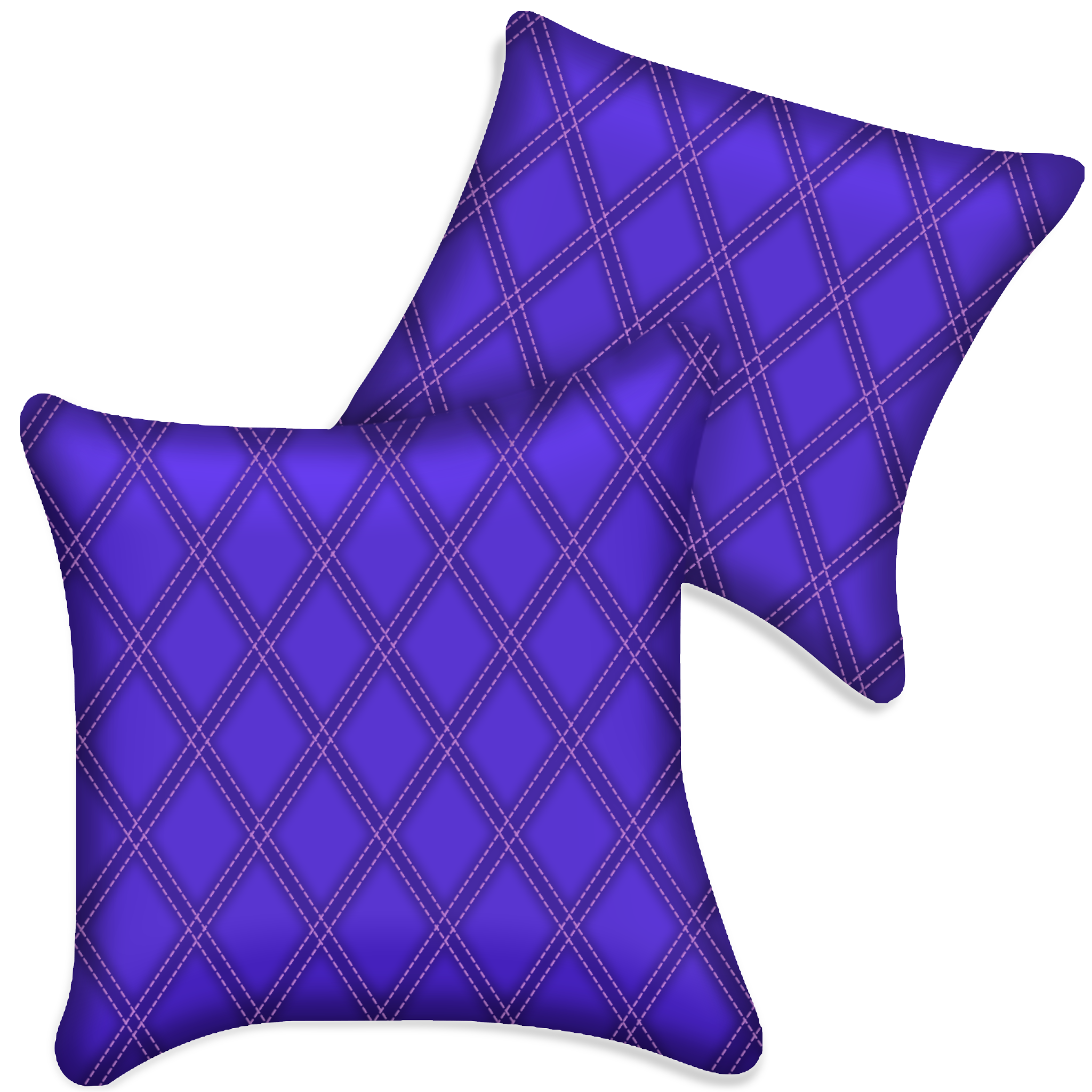 Customizable Purple Leather Pillows Set of 2 for All Vehicles | Double Diamond Pattern