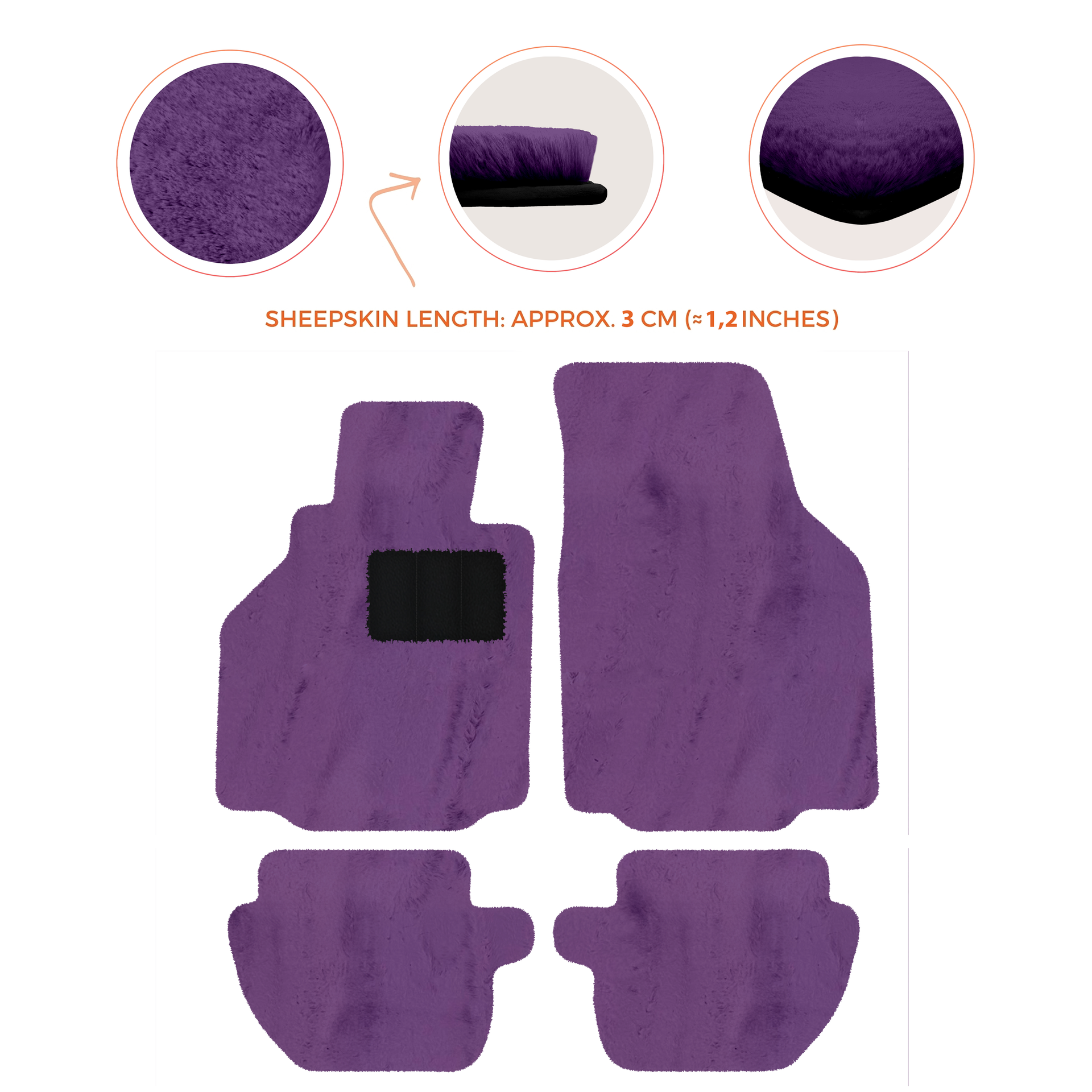 Premium Luxury Sheepskin Floor Mats for Ferrari Roma (2021-2024)