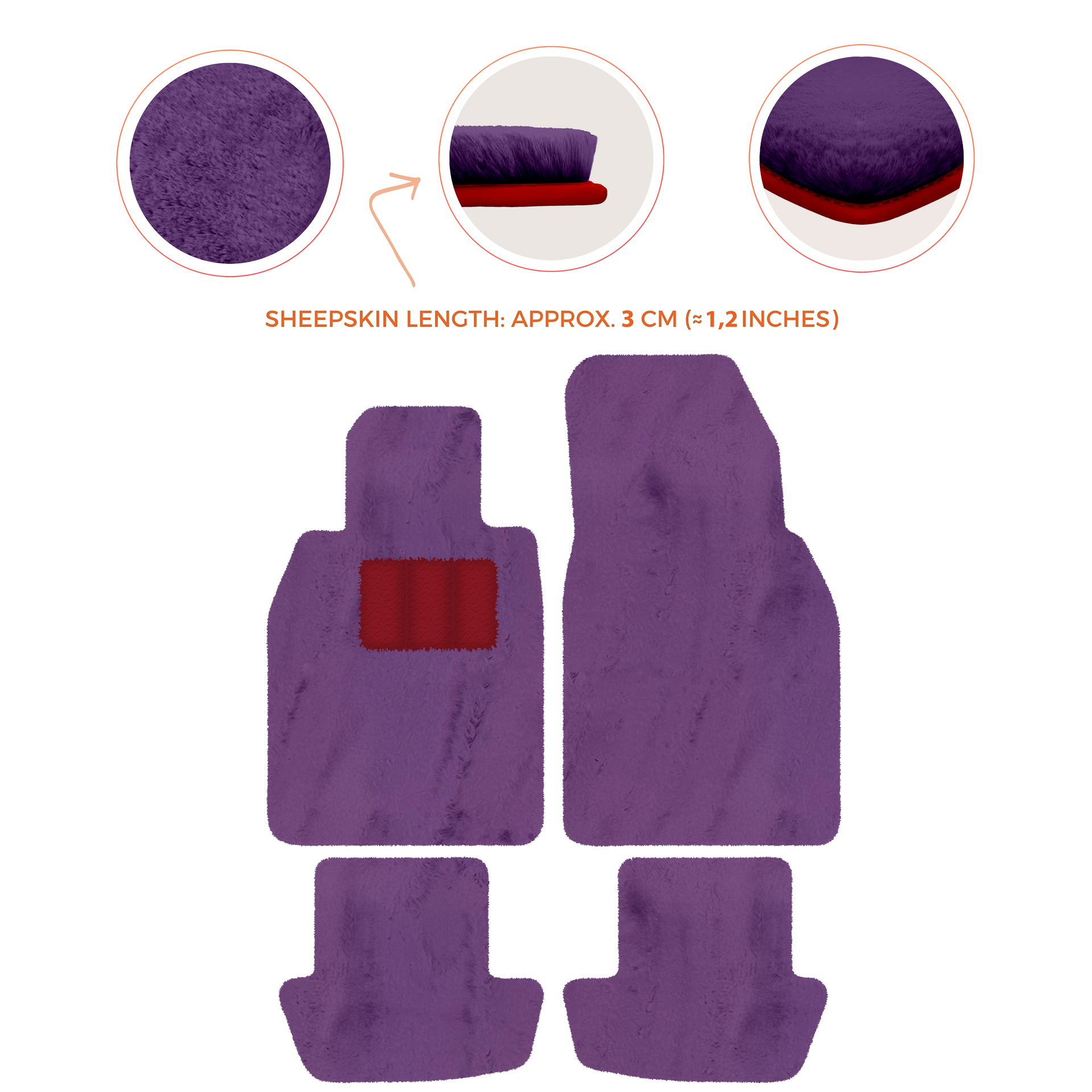 Premium Sheepskin Floor Mats for Porsche 911 991 (2012-2019)