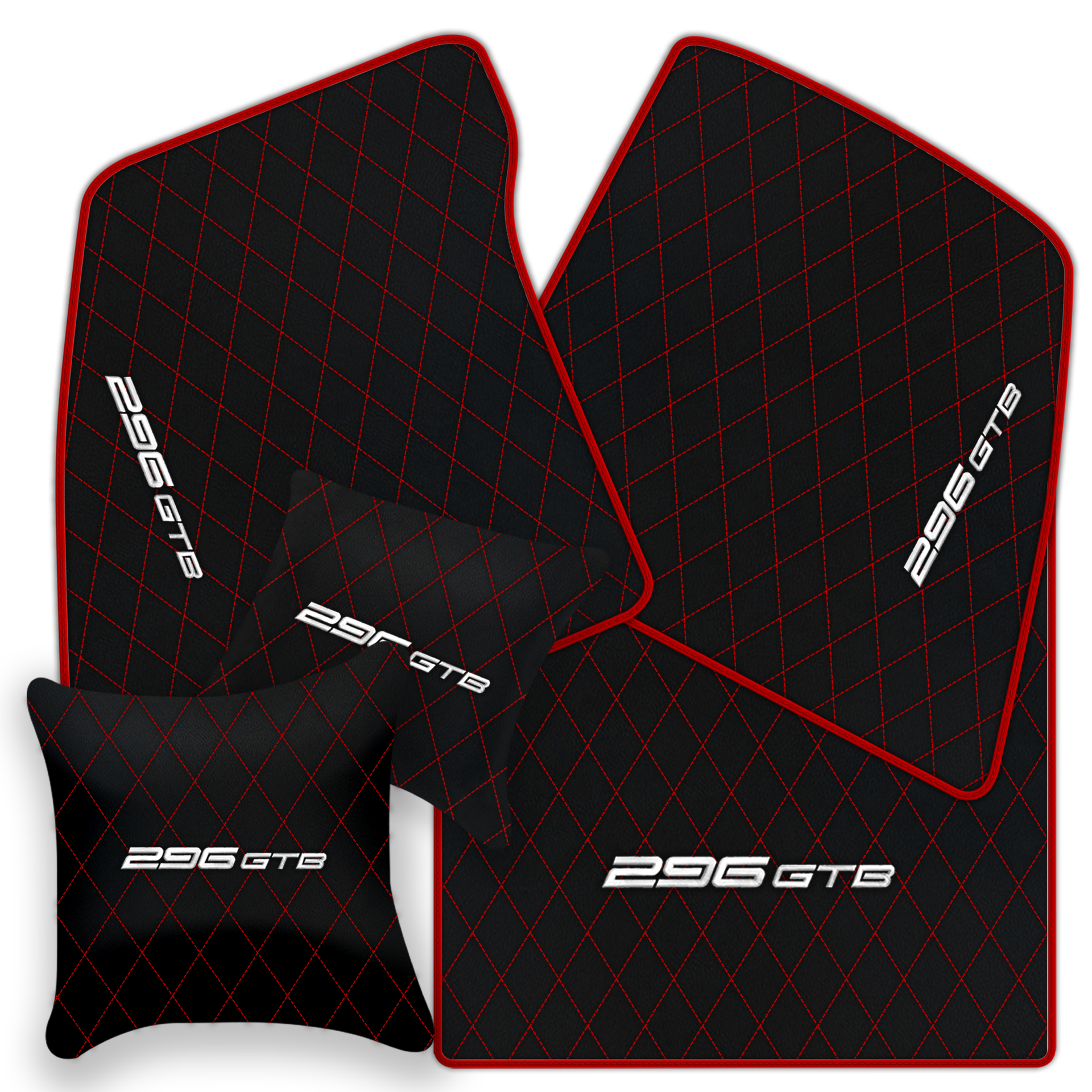 Premium Custom Black Leather Floor Mats for Ferrari FF (2011-2016)