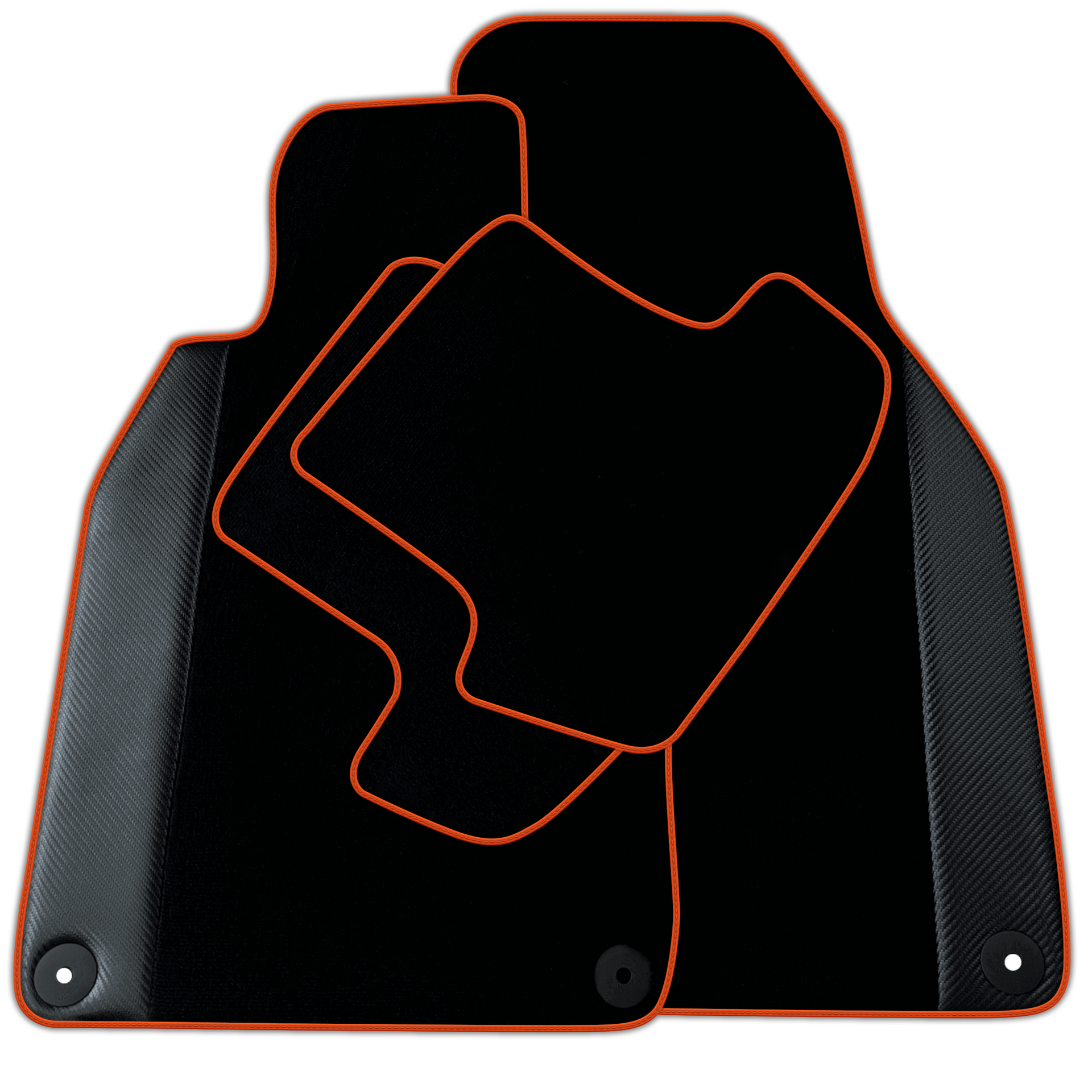 Black Floor Mats for Porsche 911 - 992 (2019-2024) with Carbon