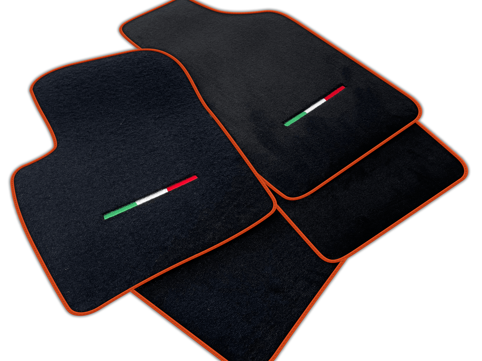 Italian Edition Black Floor Mats for Fiat 500 (2013-2015)