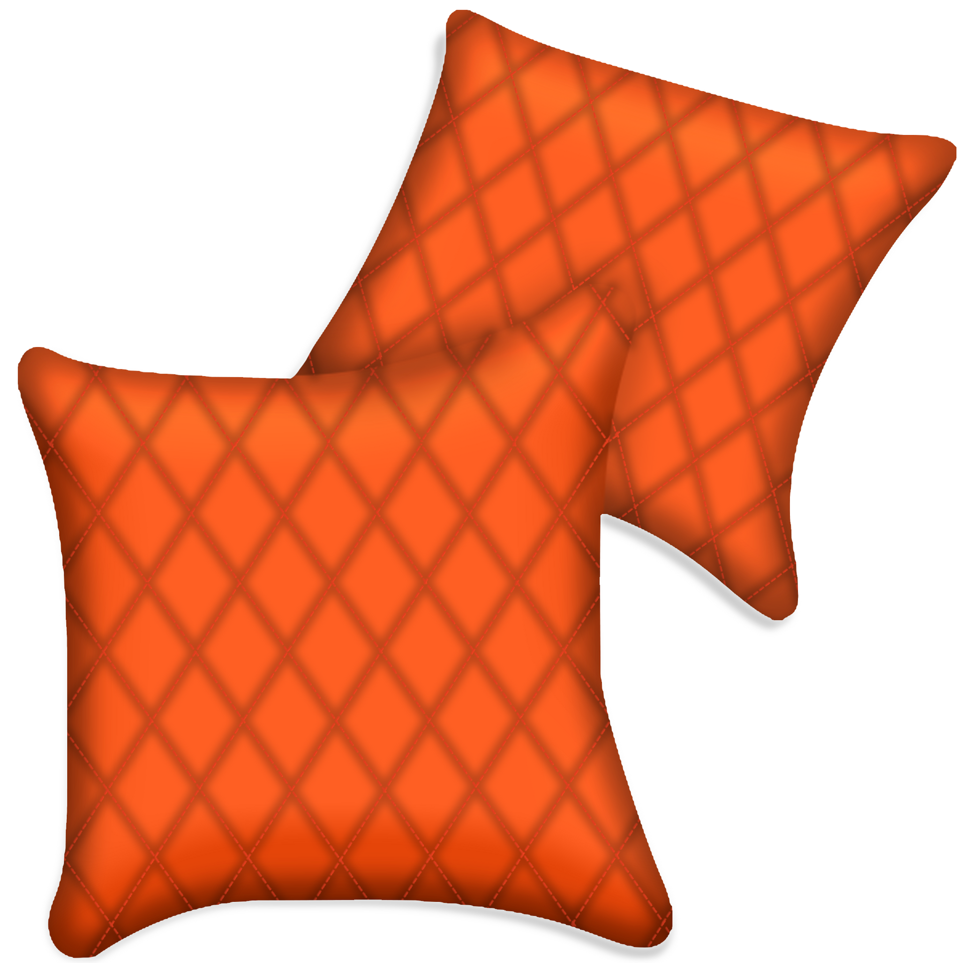 Customizable Orange Leather Pillows Set of 2 for All Vehicles | Single Diamond Pattern