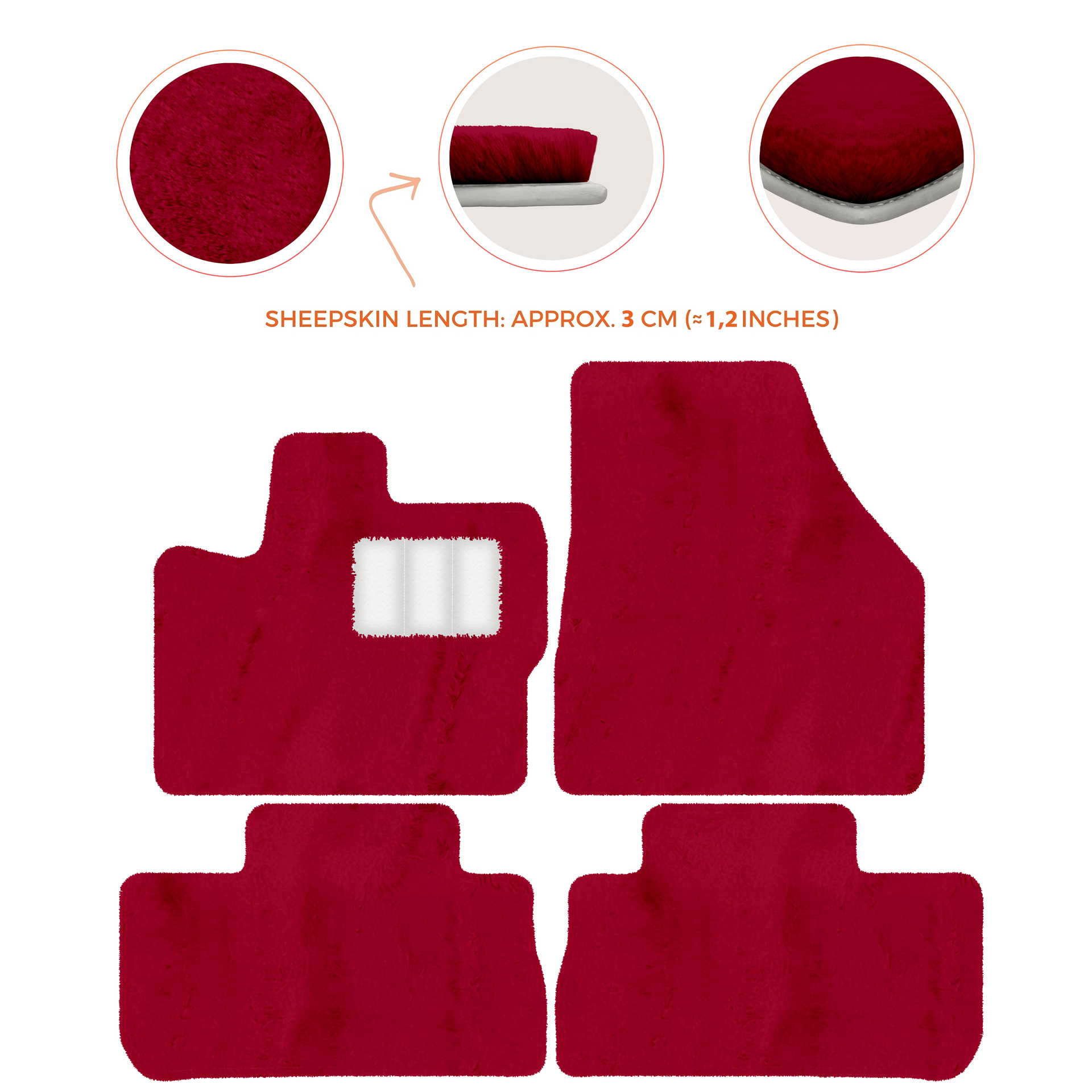 Premium Sheepskin Floor Mats for 2003-2007 Land Rover Freelander