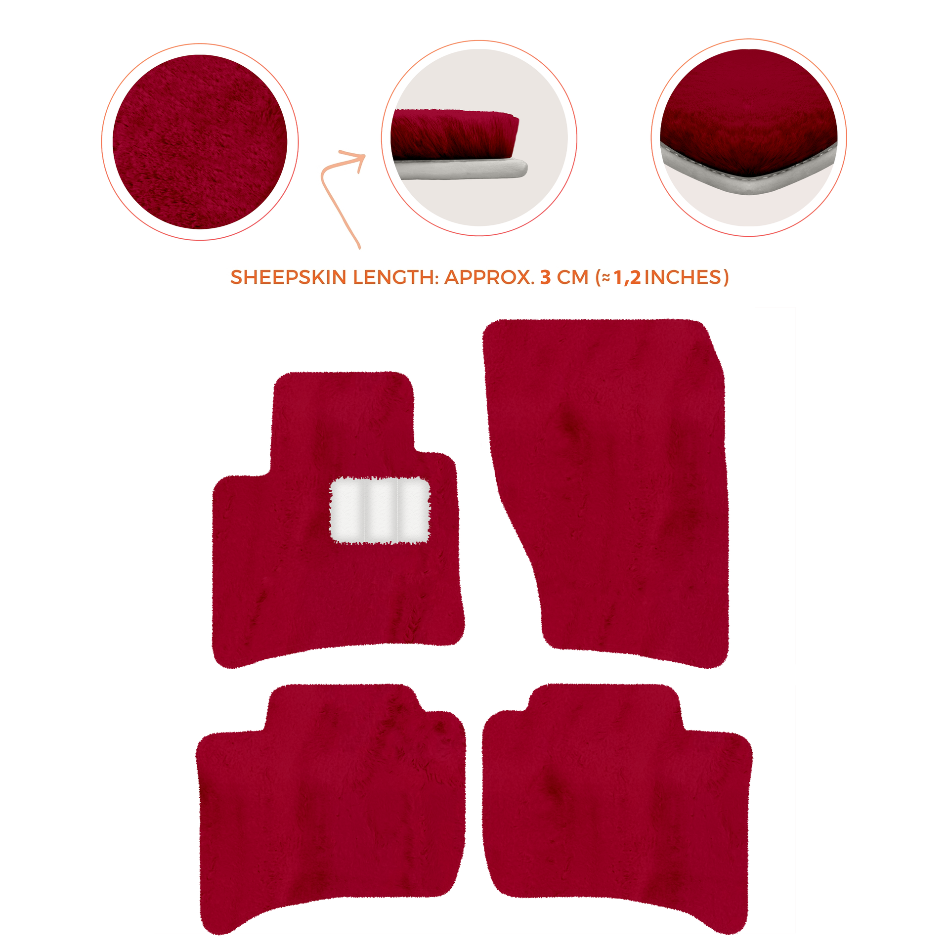 Premium Sheepskin Floor Mats for Porsche Cayenne (2010-2018)