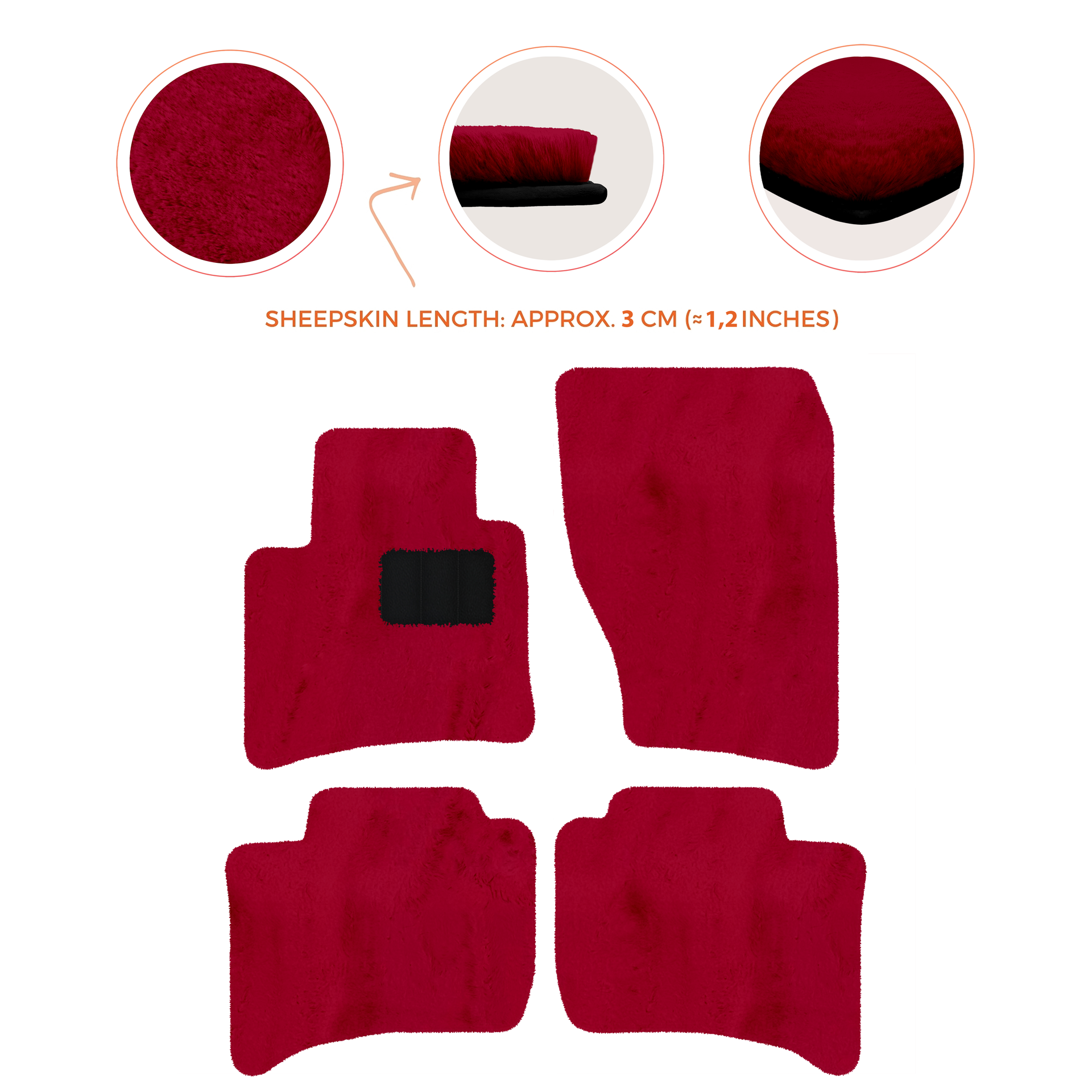 Premium Sheepskin Floor Mats for Porsche Cayenne (2010-2018)