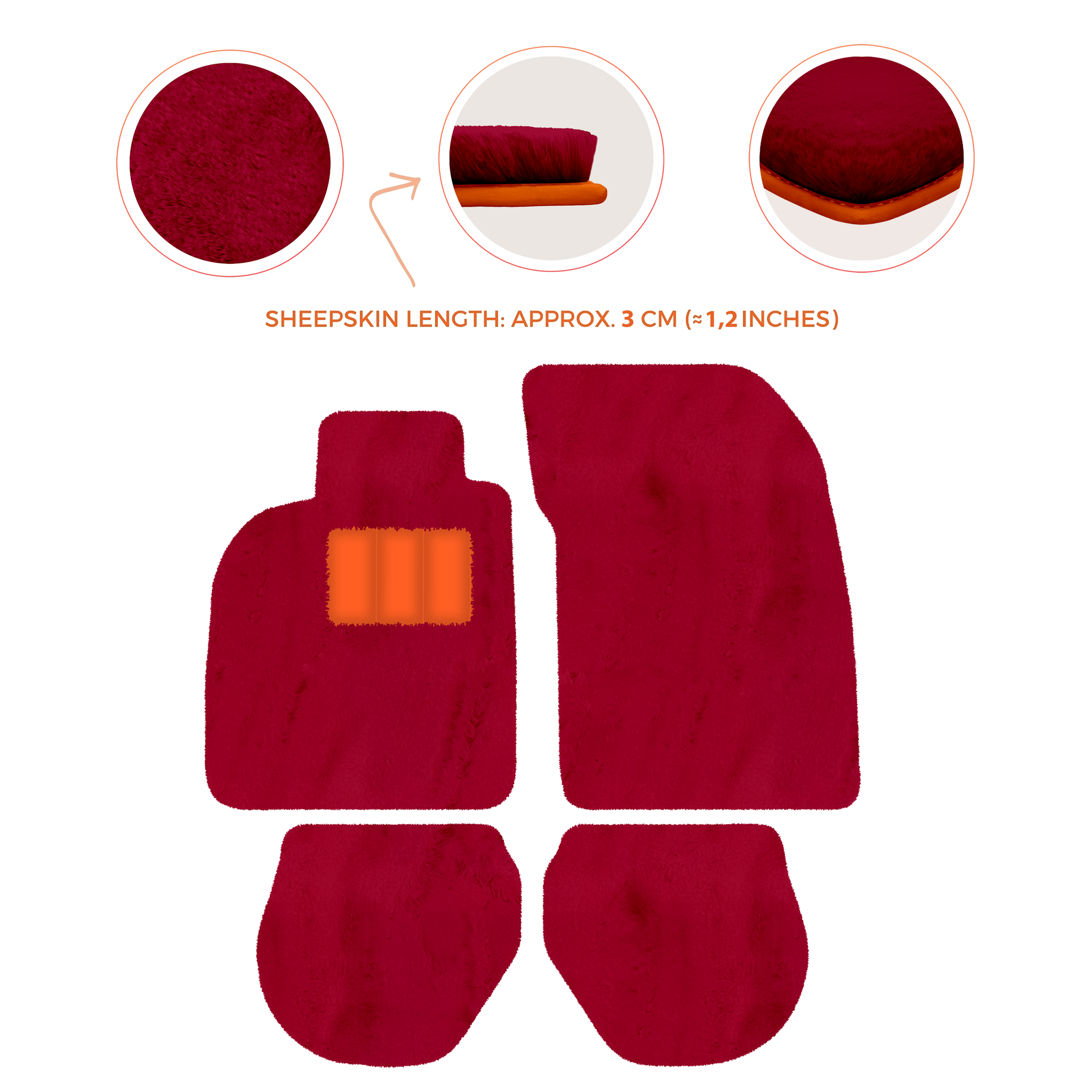 Customizable Leather Floor Mats with Triangle Pattern for Porsche 911 - 993 (1994-1998) - AutoWin