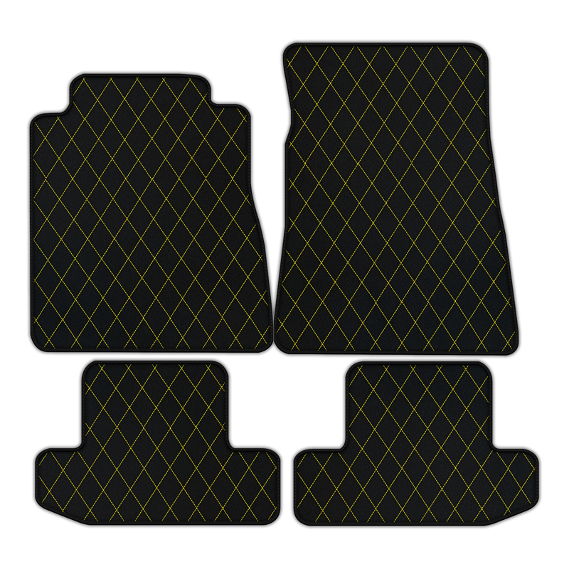 Customizable Leather Floor Mats with Single Diamond Pattern for Ford Mustang GT500 Shelby (2015-2021)