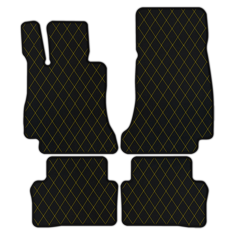 Customizable Leather Floor Mats with Single Diamond Pattern for Mercedes-Benz AMG GT 4-door Sedan (2018-2025)