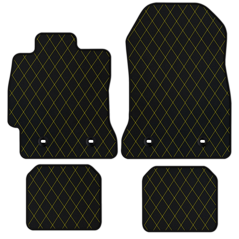 Customizable Leather Floor Mats with Single Diamond Pattern for Toyota GT86 (2012-2021)