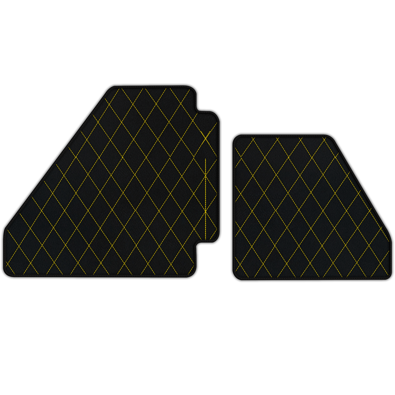 Customizable Leather Floor Mats with Single Diamond Pattern for Ferrari F40 (1987-1996)